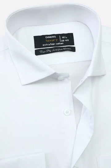 White Oxford Textured Formal Shirt