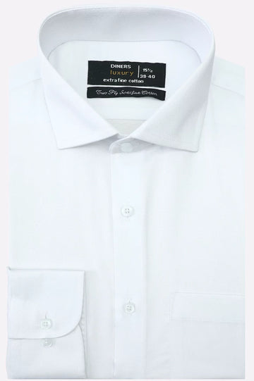 White Oxford Textured Formal Shirt