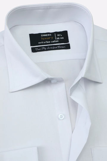 White Self Twill Formal Shirt