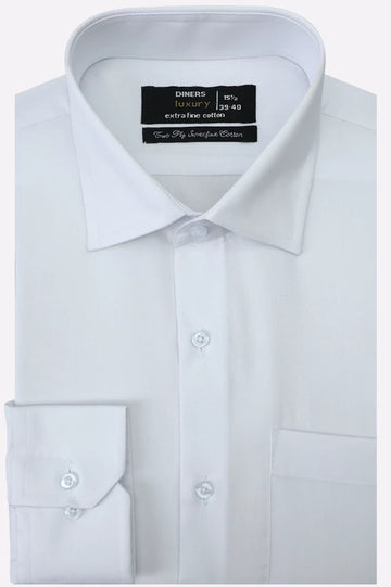 White Self Twill Formal Shirt