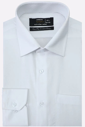 White Self Textured Formal Shirt