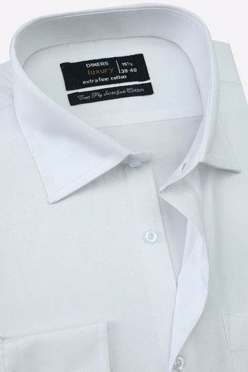 White Self Twill Formal Shirt