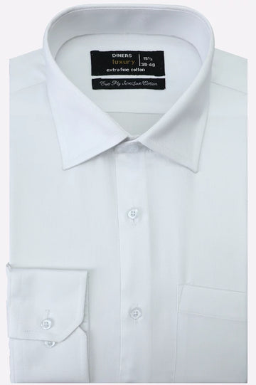 White Self Twill Formal Shirt