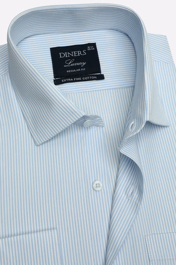Sky Blue Stripes Formal Shirt
