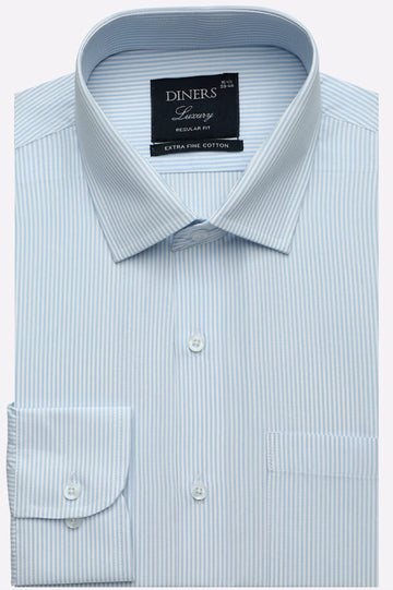 Sky Blue Stripes Formal Shirt