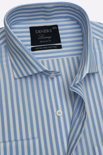 Sky Blue Bengal Stripes Formal Shirt