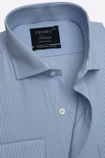 Sky Blue Stripes Formal Shirt