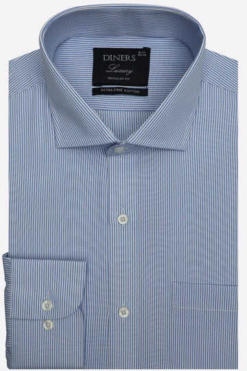Sky Blue Stripes Formal Shirt