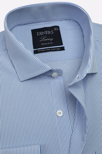 Sky Blue Stripes Formal Shirt