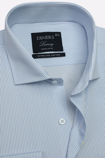 Sky Blue Stripes Formal Shirt