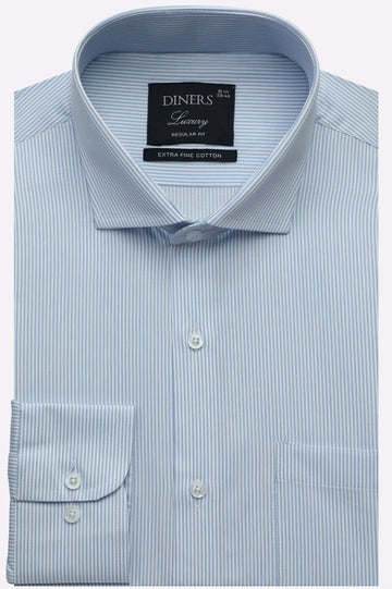 Sky Blue Stripes Formal Shirt