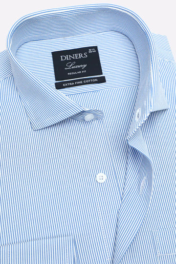 Blue Pencil Stripes Formal Shirt