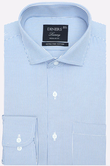 Blue Pencil Stripes Formal Shirt