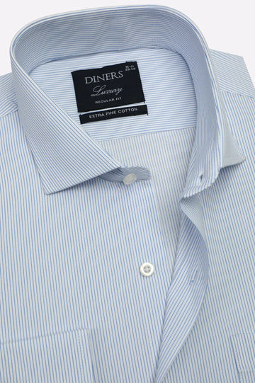 Sky Blue Pinstripes Formal Shirt
