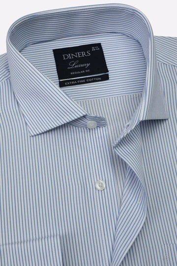Sky Blue Stripes Formal Shirt