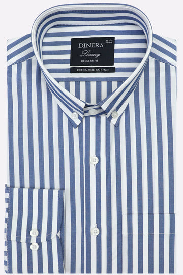 Blue Awning Stripes Formal Shirt