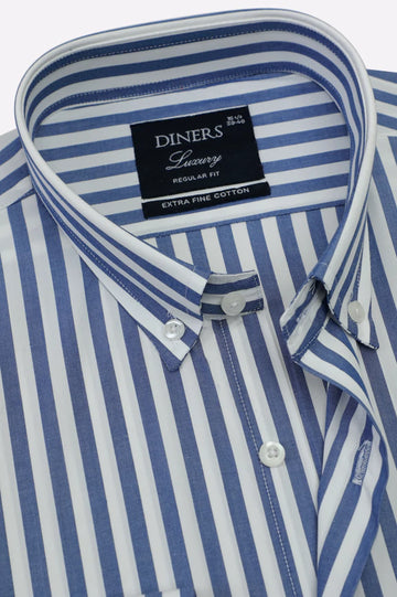 Blue Awning Stripes Formal Shirt