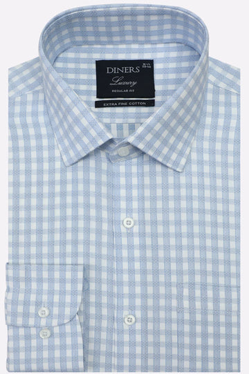 Sky Blue Check Formal Shirt