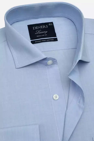 Blue Self Textured Formal Shirt