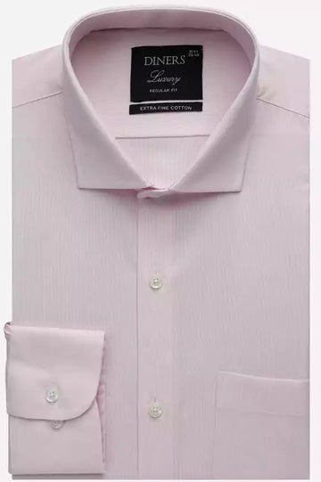 Pink Self Textured Formal Shirt