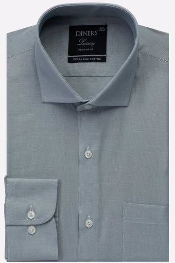 Light Grey Self Textured Formal Shirt