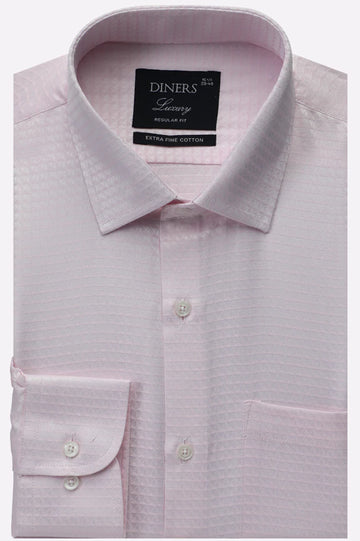 Pink Self Pattern Formal Shirt