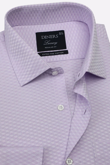 Purple Self Pattern Formal Shirt