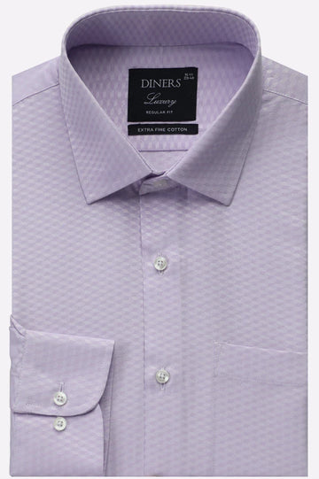 Purple Self Pattern Formal Shirt