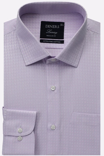 Purple Self Pattern Formal Shirt