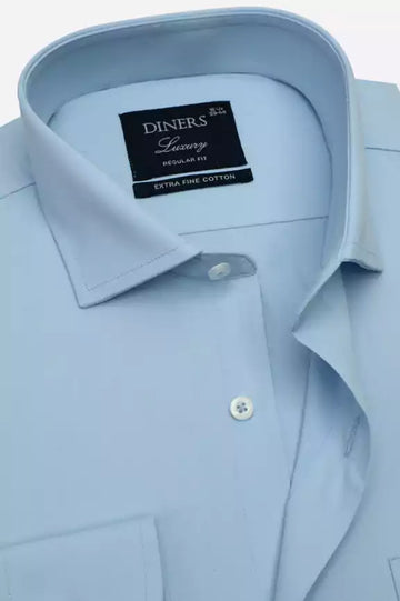 Sky Blue Self Formal Shirt