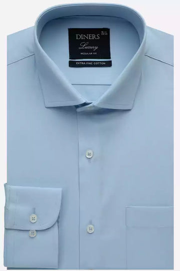 Sky Blue Self Formal Shirt