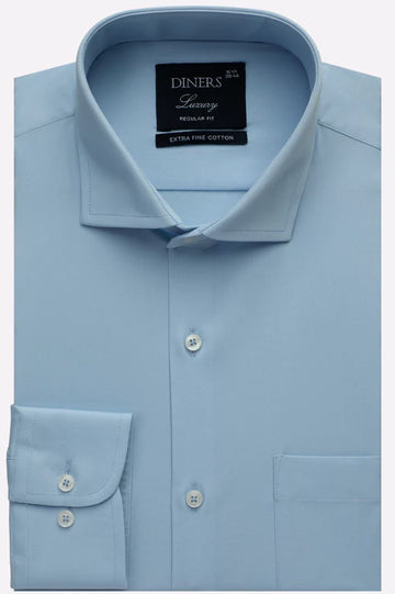 Sky Blue Self Textured Formal Shirt
