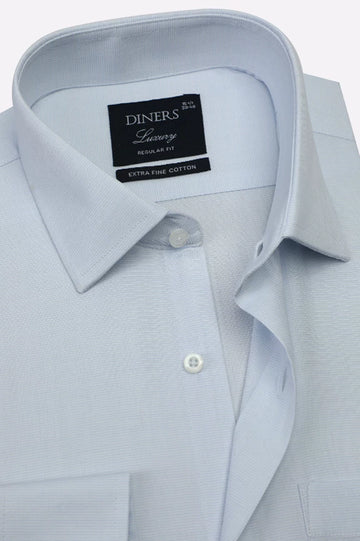 Light Grey Self Textured Formal Shirt