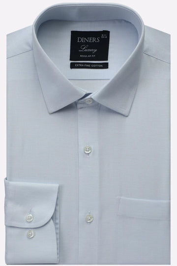 Light Grey Self Textured Formal Shirt