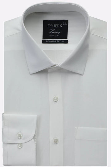 White Self Textured Formal Shirt