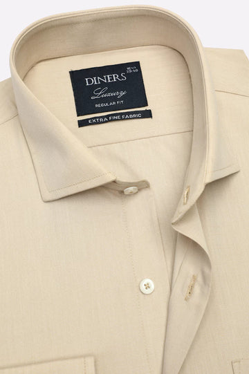 Fawn Self Textured Formal Shirt