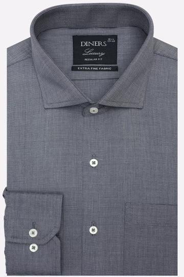 Light Grey Self Textured Formal Shirt