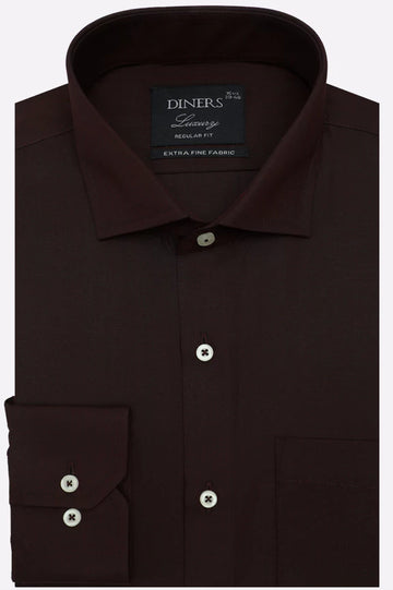 Maroon Self Textured Formal Shirt