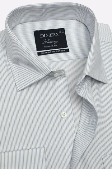 White Stripes Formal Shirt