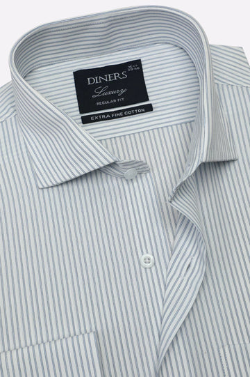 White Stripes Formal Shirt