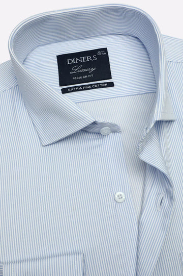Sky Blue Stripes Formal Shirt