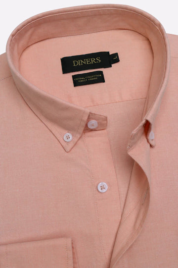 Peach Self Formal Shirt