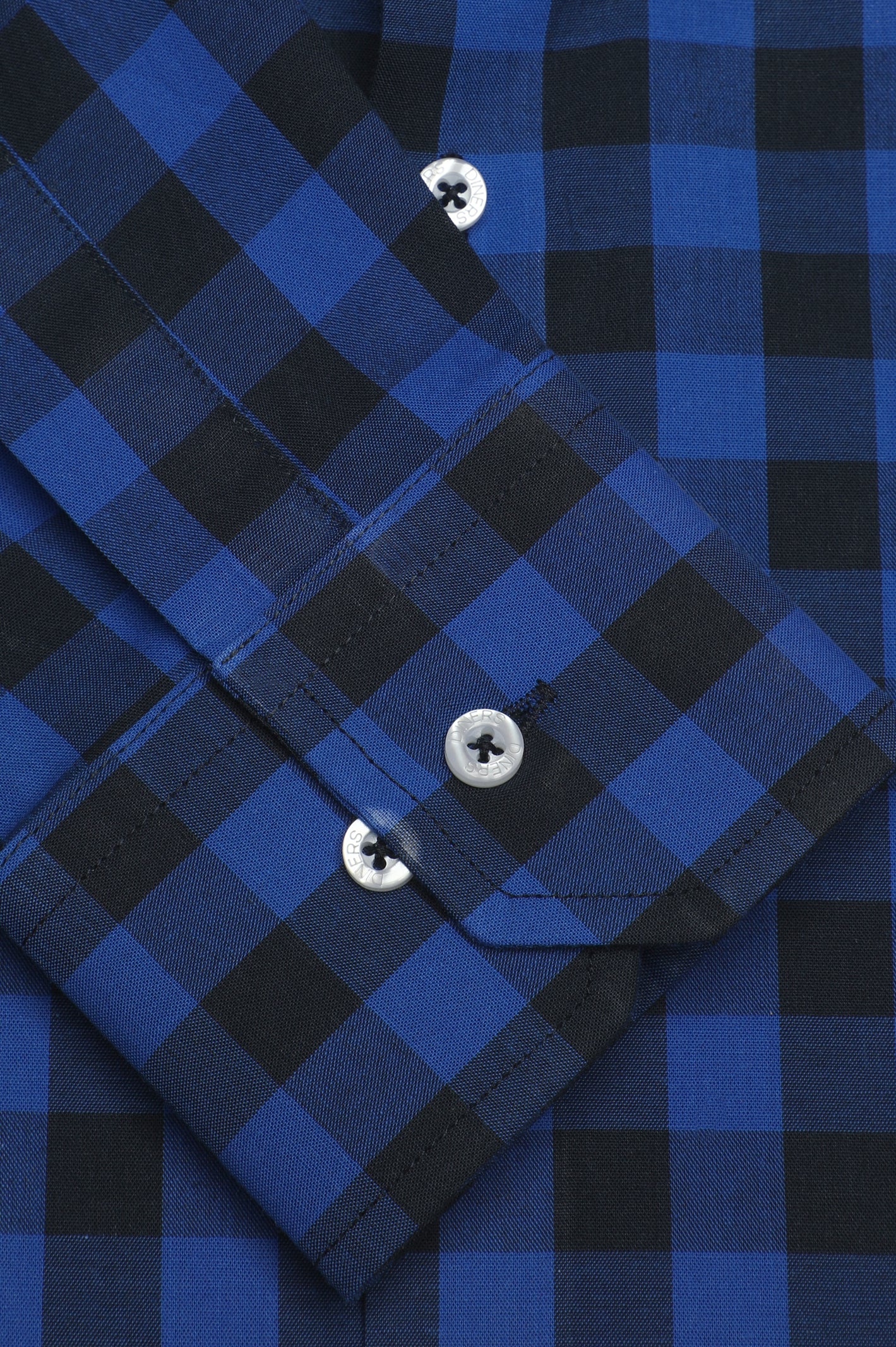 Royal Blue Gingham Check Casual Shirt From Diners