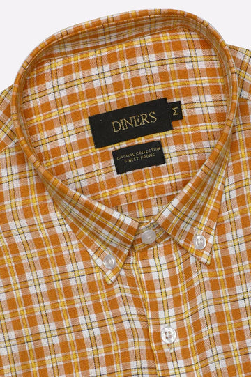 Orange Glen Plaid Check Casual Shirt