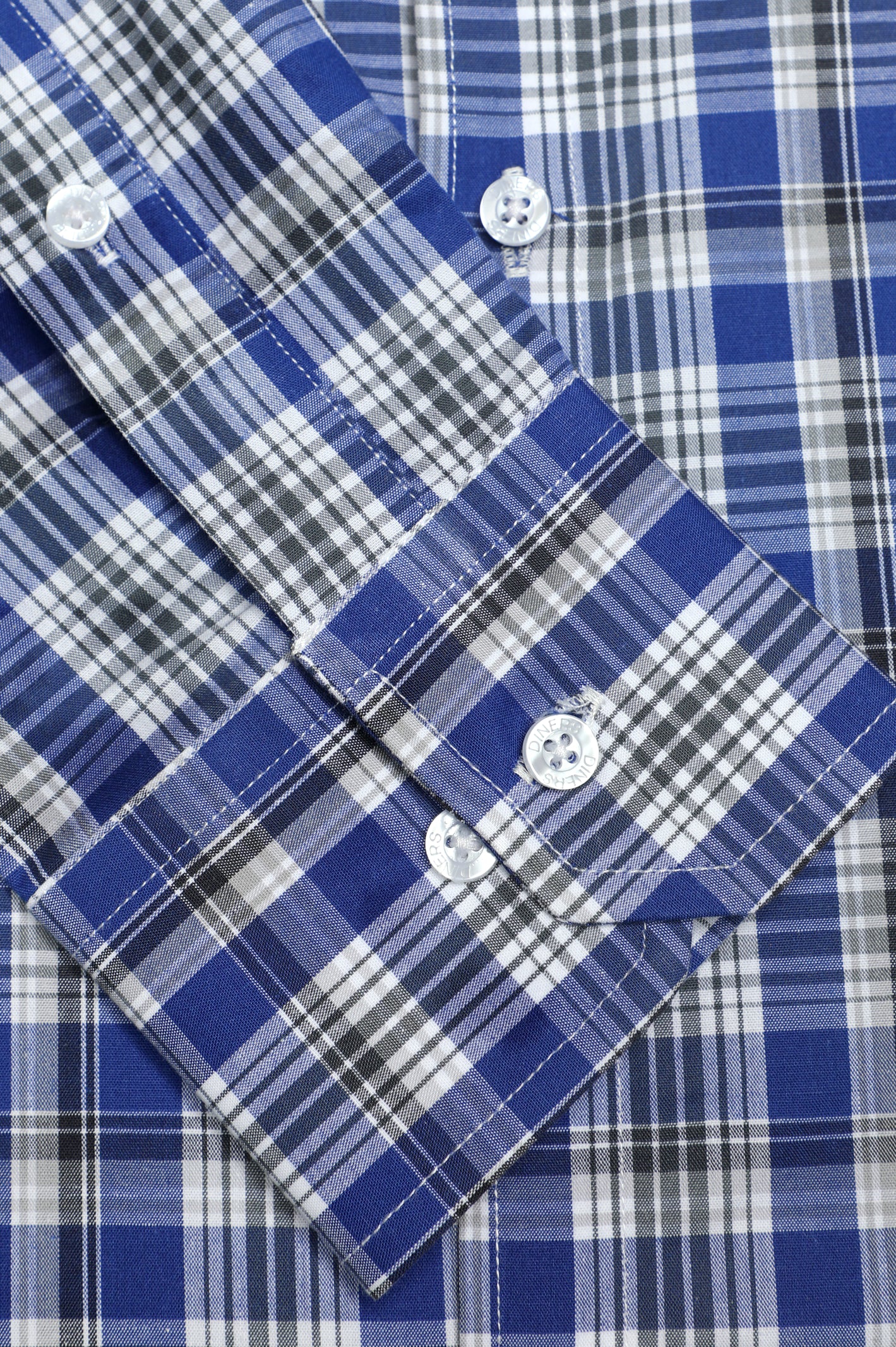 Royal Blue Tattersall Check Casual Shirt From Diners