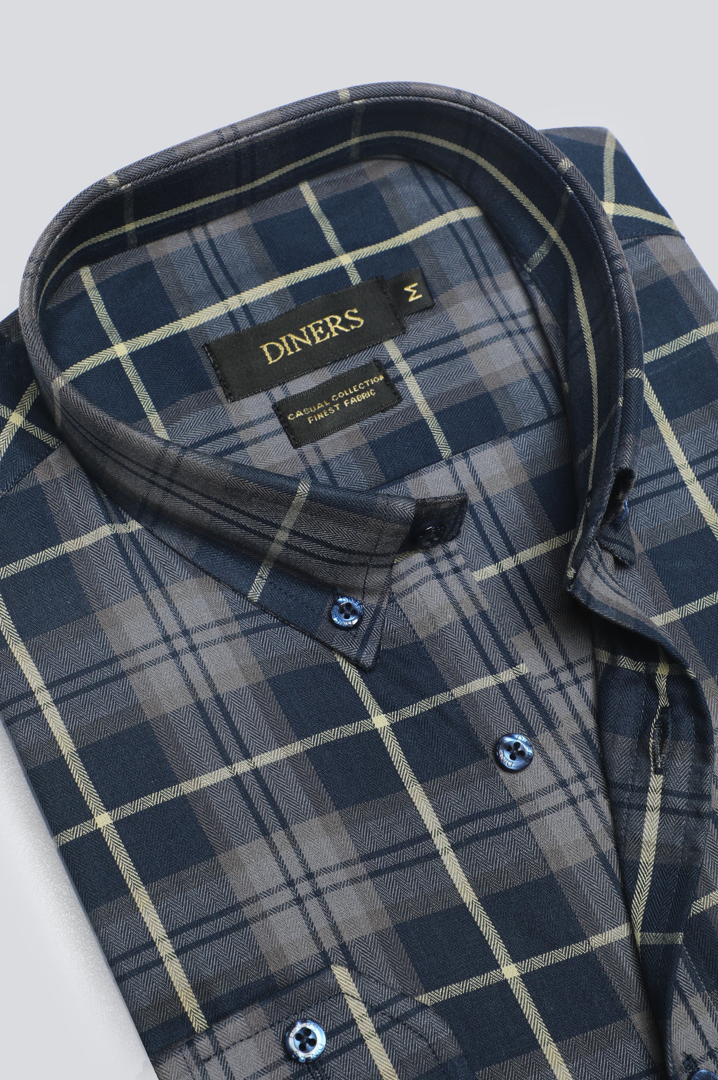 Grey Tattersall Check Casual Shirt From Diners