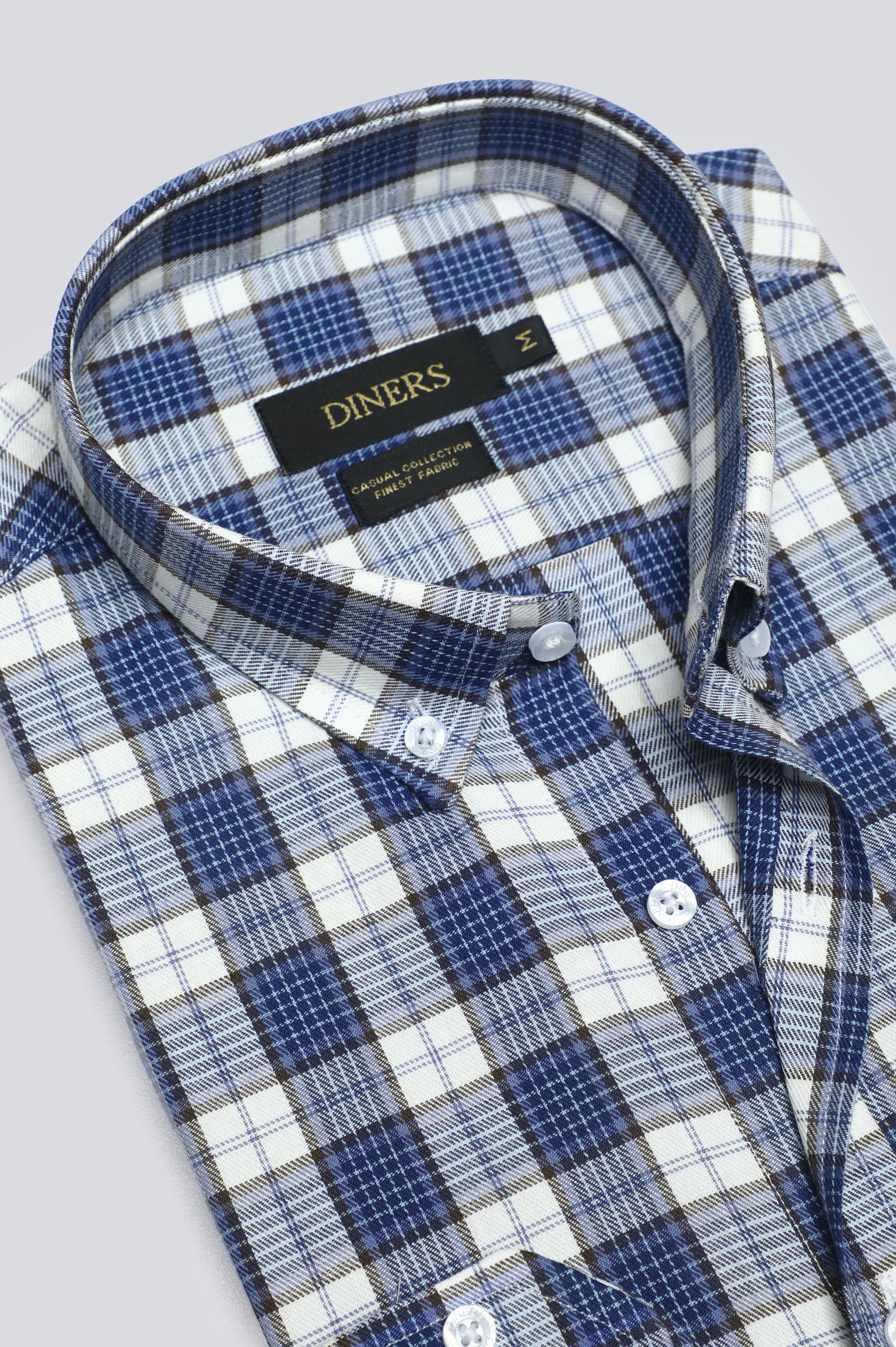 Blue Tattersall Check Casual Shirt From Diners
