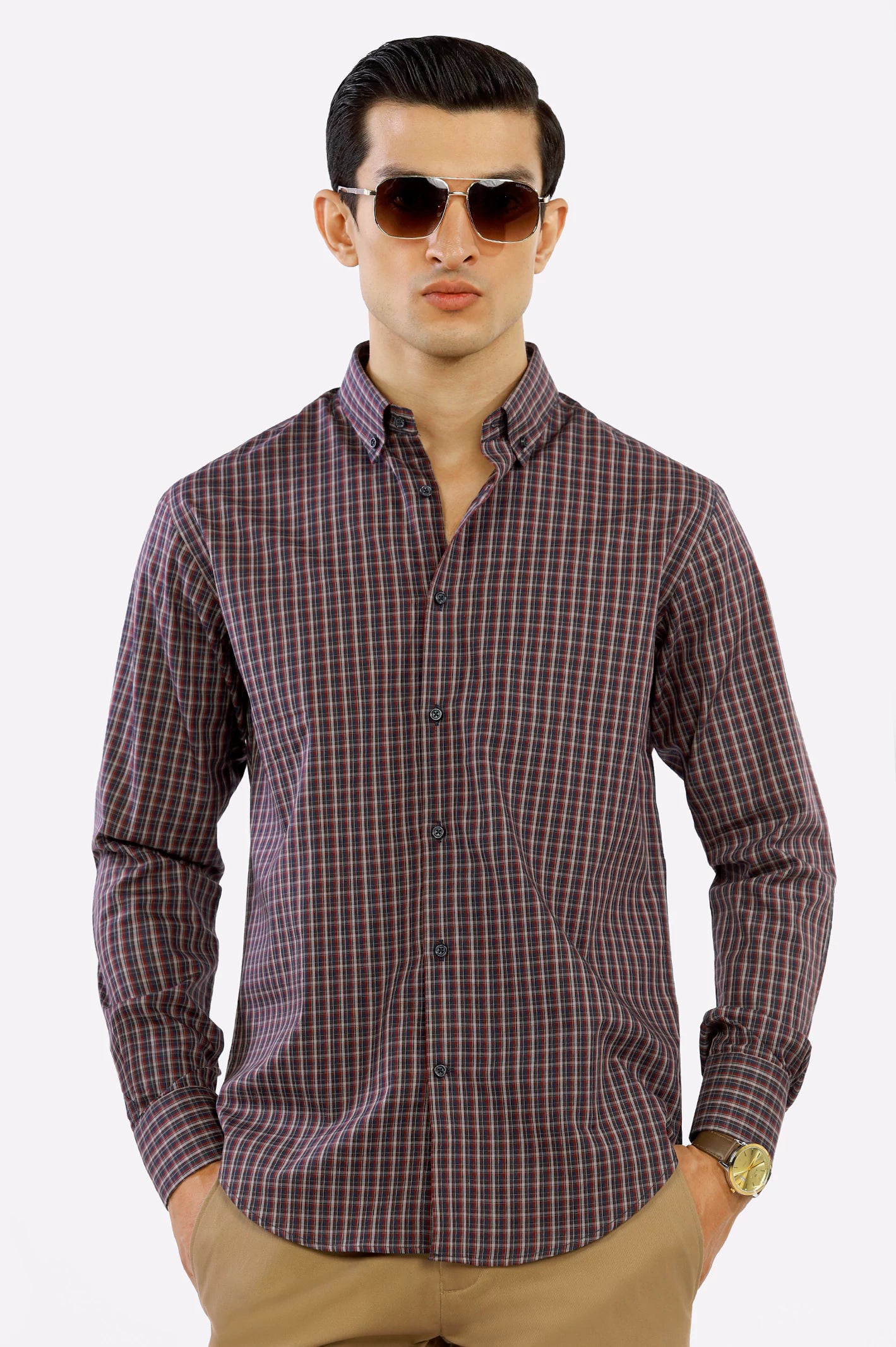 Multicolor Tartan Plaid Check Casual Shirt From Diners