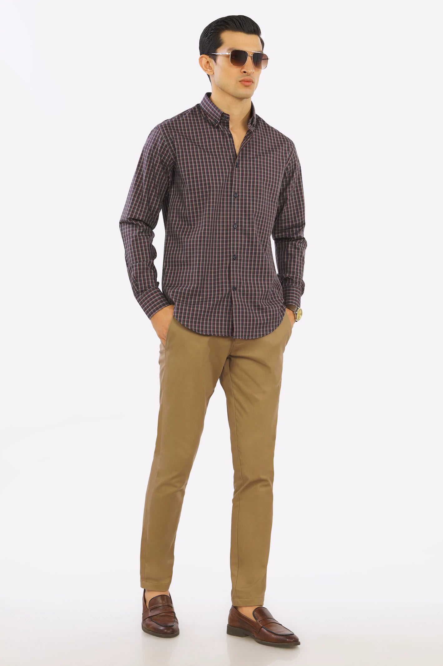 Multicolor Tartan Plaid Check Casual Shirt From Diners