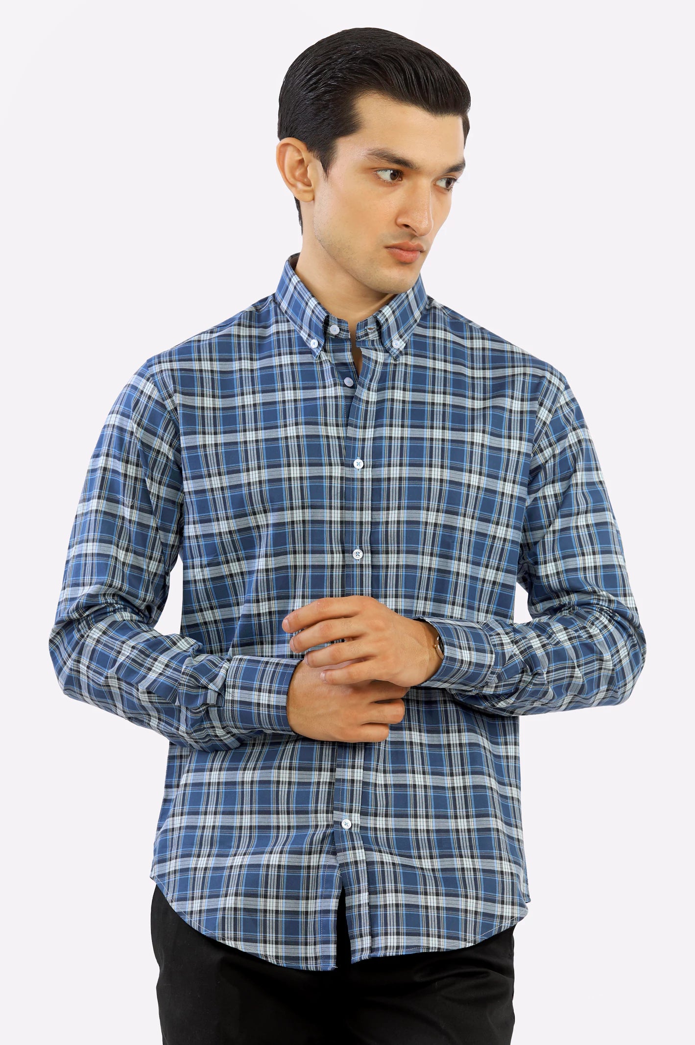 Multicolor Glen Plaid Check Casual Shirt - Diners